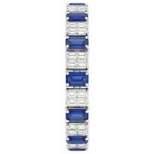 Afbeelding in Gallery-weergave laden, Smaragd Diamant Ceylon Saffier Tennis Armband Prong Set
