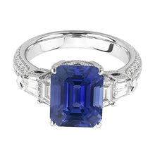 Afbeelding in Gallery-weergave laden, echte round diamant 3.50karaat ring zijaanzicht
