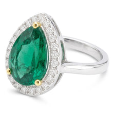 Afbeelding in Gallery-weergave laden, Smaragd Gekleurde Steen Ring – Tweekleurig 14K Goud 2 karaat
