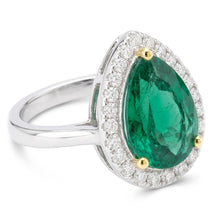 Afbeelding in Gallery-weergave laden, Smaragd Gekleurde Steen Ring – Tweekleurig 14K Goud 2 karaat
