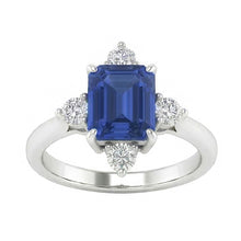 Afbeelding in Gallery-weergave laden, Smaragd Saffier Diamant Ring 5 steen wit goud 2 karaat sieraden
