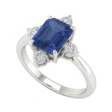 Afbeelding in Gallery-weergave laden, Smaragd Saffier Diamant Ring 5 steen wit goud 2 karaat sieraden
