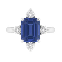 Afbeelding in Gallery-weergave laden, Smaragd Saffier Diamant Ring 5 steen wit goud 2 karaat sieraden
