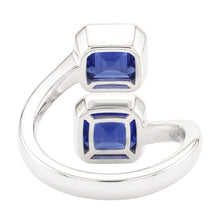 Afbeelding in Gallery-weergave laden, Smaragd Saffier Ring 2 stenen ring set 3 karaats gespleten schacht filigraan
