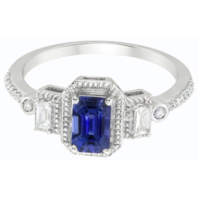 Afbeelding in Gallery-weergave laden, echte round saffier 2.50karaat ring close-up detail
