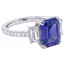 Afbeelding in Gallery-weergave laden, echte round diamant 3karaat ring zijaanzicht
