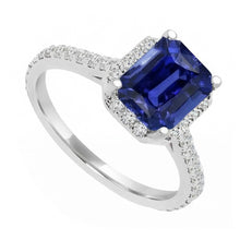 Afbeelding in Gallery-weergave laden, echte round saffier 4karaat ring close-up detail
