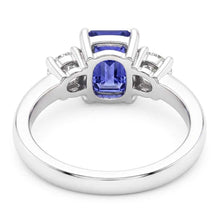 Afbeelding in Gallery-weergave laden, Smaragd edelsteen saffier ring Natuurlijke echte diamant ( niet in het laboratorium gekweekt ) 3 steen rond geslepen 3 karaat goud
