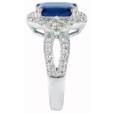 Afbeelding in Gallery-weergave laden, echte round saffier 3.5karaat ring profielweergave
