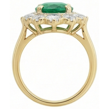 Afbeelding in Gallery-weergave laden, echte round smaragd 3.75karaat ring met diamantaccenten
