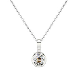 Old Mine Slijpvorm Hanger – Diamant 1 karaat 14K Witgoud