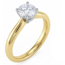 Afbeelding in Gallery-weergave laden, echte round diamant 1.25karaat ring zijaanzicht
