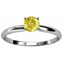 Afbeelding in Gallery-weergave laden, Solitaire 2 kt gele saffier ring wit goud 14k
