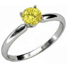 Afbeelding in Gallery-weergave laden, Solitaire 2 kt gele saffier ring wit goud 14k
