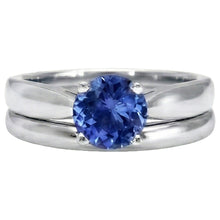 Afbeelding in Gallery-weergave laden, Solitaire 3 Karaats Ceylon Sapphire Ring Set 14K Nieuw
