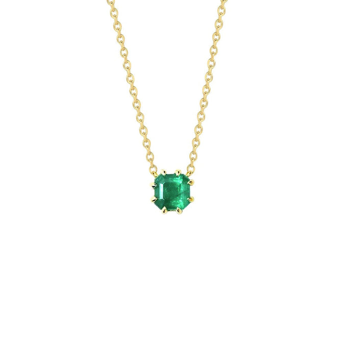 Solitaire 3 karaat stralende groene smaragd hanger ketting edelsteen hanger
