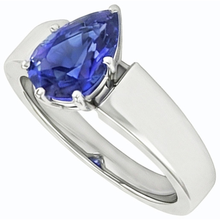 Afbeelding in Gallery-weergave laden, echte pear saffier 1.50karaat ring zijaanzicht
