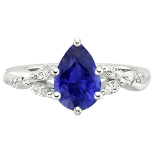Afbeelding in Gallery-weergave laden, echte round saffier 4.50karaat ring profielweergave
