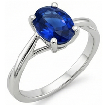 Afbeelding in Gallery-weergave laden, echte oval saffier 3karaat ring bovenaanzicht
