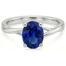 Afbeelding in Gallery-weergave laden, echte oval saffier 3karaat ring profielweergave
