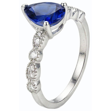Afbeelding in Gallery-weergave laden, echte round saffier 3.50karaat ring profielweergave
