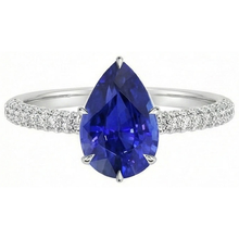 Afbeelding in Gallery-weergave laden, echte round saffier 4.50karaat ring bovenaanzicht
