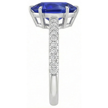Afbeelding in Gallery-weergave laden, echte round saffier 4.50karaat ring op wit

