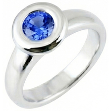 Afbeelding in Gallery-weergave laden, echte round saffier 1karaat ring close-up detail
