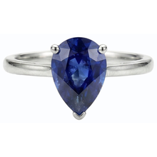Afbeelding in Gallery-weergave laden, echte pear saffier 1.50karaat ring zijaanzicht
