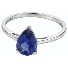 Afbeelding in Gallery-weergave laden, echte pear saffier 1.50karaat ring close-up detail
