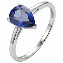Afbeelding in Gallery-weergave laden, echte pear saffier 1.50karaat ring bovenaanzicht
