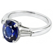 Afbeelding in Gallery-weergave laden, Solitaire Deep Blue Sapphire Ring 2,50 karaat dames sieraden
