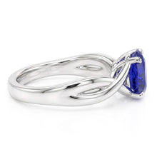Afbeelding in Gallery-weergave laden, Solitaire Edelsteen Blauwe Saffier Ring 2 Karaat Twisted Style Shank
