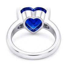 Afbeelding in Gallery-weergave laden, Solitaire Edelsteen Ring Bar Set Ceylon Sapphire 3 karaat dikke schacht
