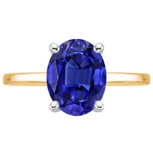 Afbeelding in Gallery-weergave laden, Solitaire Edelsteen Ring Sieraden Ovale Blauwe Saffier 2,50 Karaat
