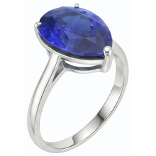 Afbeelding in Gallery-weergave laden, Solitaire Edelsteen Sieraden Ring Peer Sri Lankaanse Saffier 4 Karaat
