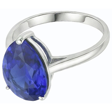 Afbeelding in Gallery-weergave laden, Solitaire Edelsteen Sieraden Ring Peer Sri Lankaanse Saffier 4 Karaat
