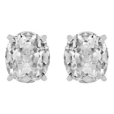 Solitaire Gouden Echt Diamanten Studs Ovale Oude Geslepen Oorbellen 10 Karaat Griffenset