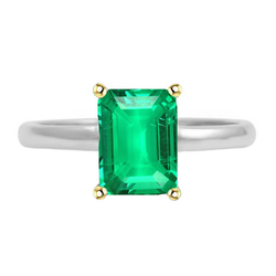 Luxueus GIA Gekeurd Fijne Smaragd Gekleurde Steen Ring – 3,50