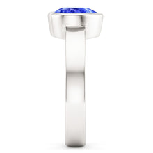 Afbeelding in Gallery-weergave laden, Solitaire Hart Lichtblauwe Saffier Ring Bezel Set 1 Karaat
