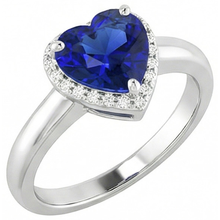 Afbeelding in Gallery-weergave laden, echte heart saffier 2.50karaat ring close-up detail
