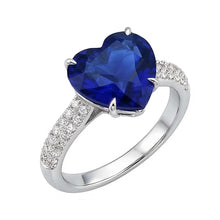 Afbeelding in Gallery-weergave laden, echte heart saffier 4.50karaat ring close-up detail
