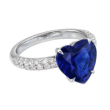 Afbeelding in Gallery-weergave laden, echte heart saffier 4.50karaat ring bovenaanzicht
