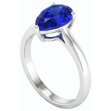 Afbeelding in Gallery-weergave laden, echte pear saffier 2karaat ring profielweergave
