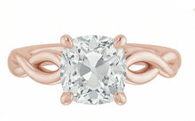 Afbeelding in Gallery-weergave laden, Solitaire Kussen Oud Mijn Geslepen Echte Natuurlijke uit de aarde gewonnen Diamanten Ring Oneindigheid Stijl 3 Karaat
