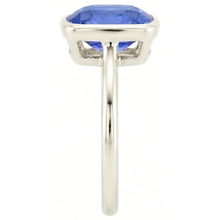 Afbeelding in Gallery-weergave laden, Solitaire Kussen Saffier Ring Bezel Set 2 Karaats Edelsteen Sieraden
