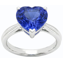 Afbeelding in Gallery-weergave laden, Solitaire Lichtblauwe Saffier Hart Ring 2.50 Karaat Prong Set Sieraden
