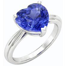 Afbeelding in Gallery-weergave laden, Solitaire Lichtblauwe Saffier Hart Ring 2.50 Karaat Prong Set Sieraden
