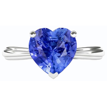 Afbeelding in Gallery-weergave laden, Solitaire Lichtblauwe Saffier Hart Ring 2.50 Karaat Prong Set Sieraden
