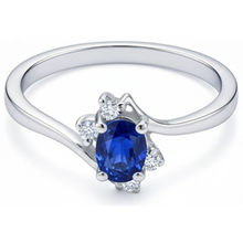 Afbeelding in Gallery-weergave laden, echte round saffier 1.90karaat ring zijaanzicht
